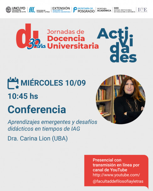 imagen Jornadas de Docencia Universitaria: 30 años de la Especialización en Docencia Universitaria