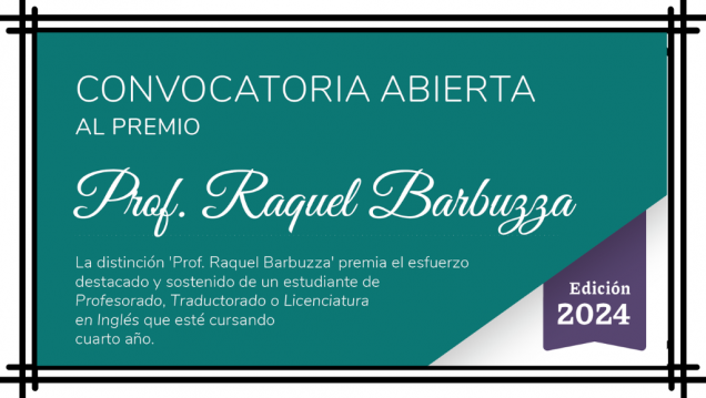 imagen El CELE abre la convocatoria al premio ‘Prof. Raquel Barbuzza’ edición 2024