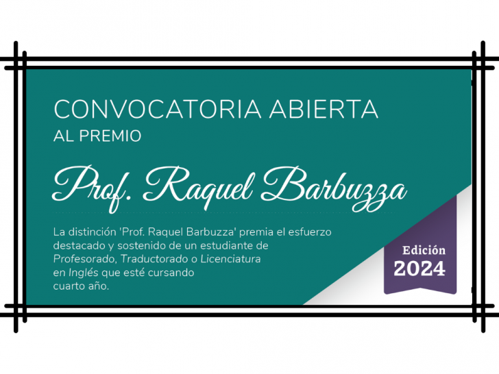 imagen El CELE abre la convocatoria al premio ‘Prof. Raquel Barbuzza’ edición 2024