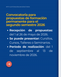 imagen La SEU anuncia que se encuentra habilitada la agenda para recibir propuestas de Formación Permanente para el segundo semestre 2026