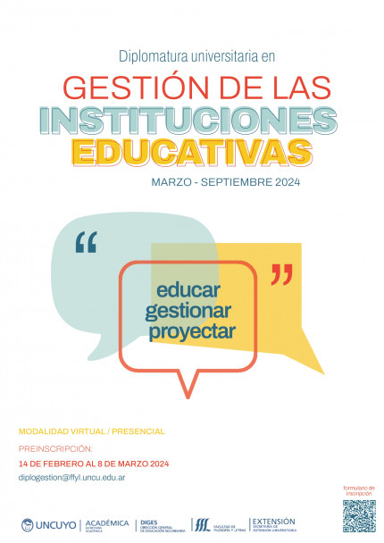 imagen Flyer de la Diplomatura Universitaria en Gestión de las Instituciones Educativas