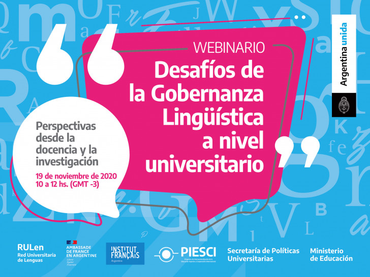 imagen Invitan a participar del Webinario "Desafíos de la Gobernanza Lingüística a nivel universitario: perspectivas desde la docencia y la investigación"