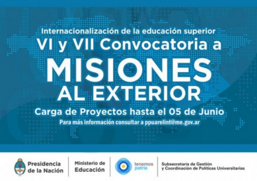 imagen Convocatoria abierta para "Misiones Universitarias"