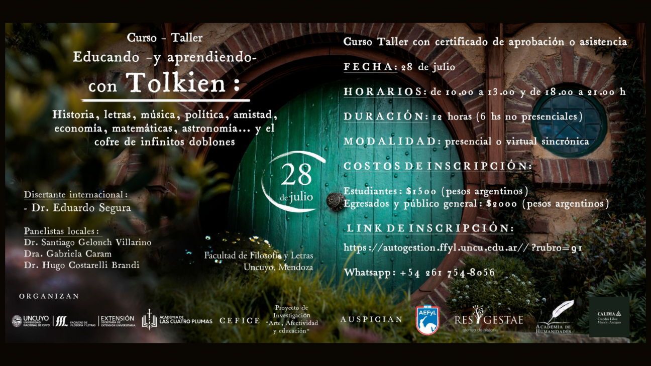 imagen Curso – Taller   "Educando –y aprendiendo- con Tolkien: Historia, letras, música, política, amistad, economía, matemáticas, astronomía... y el cofre de infinitos doblones"