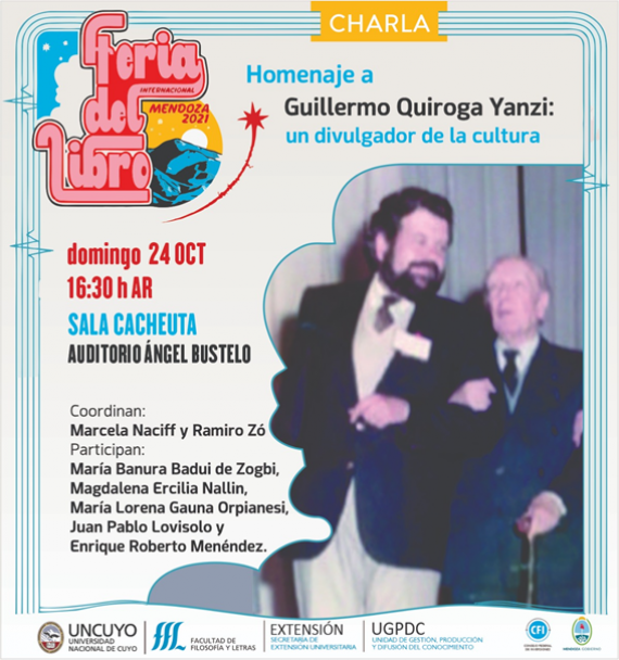 imagen La FFyL  homenajeará a Guillermo Quiroga Yanzi en la Feria Internacional del libro de Mendoza