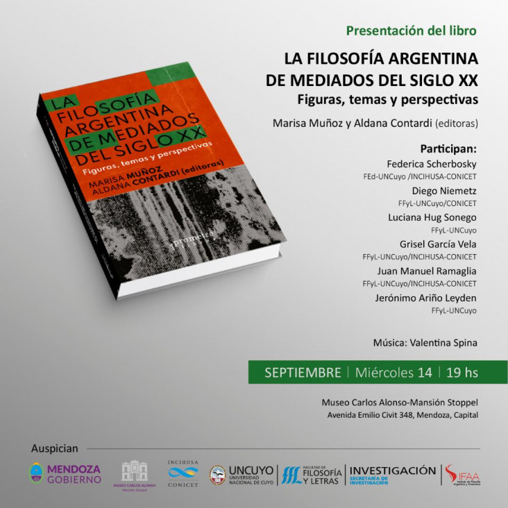 imagen Docentes de la Facultad presentarán "La filosofía argentina a mediados del siglo XX. Figuras, temas y perspectivas"