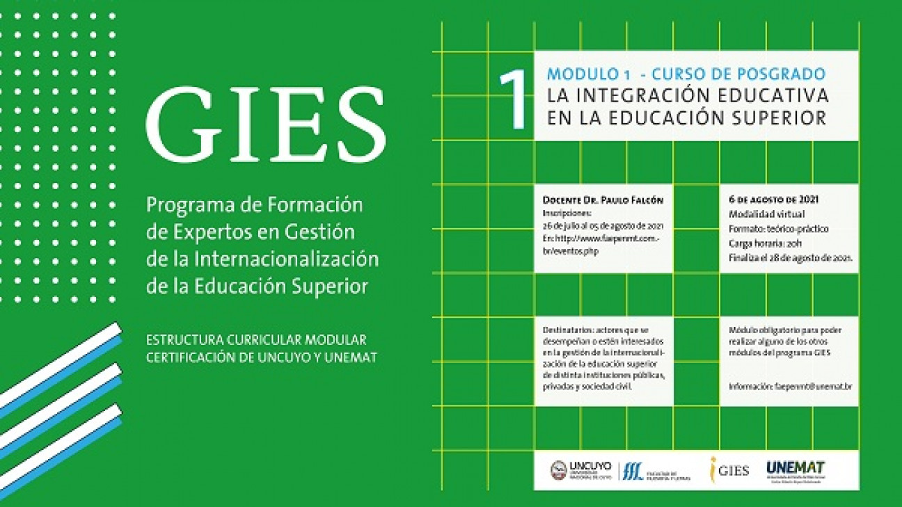 imagen Abren las inscripciones para el Programa de Formación de Expertos en Gestión de la Internacionalización de la Educación Superior (GIES)