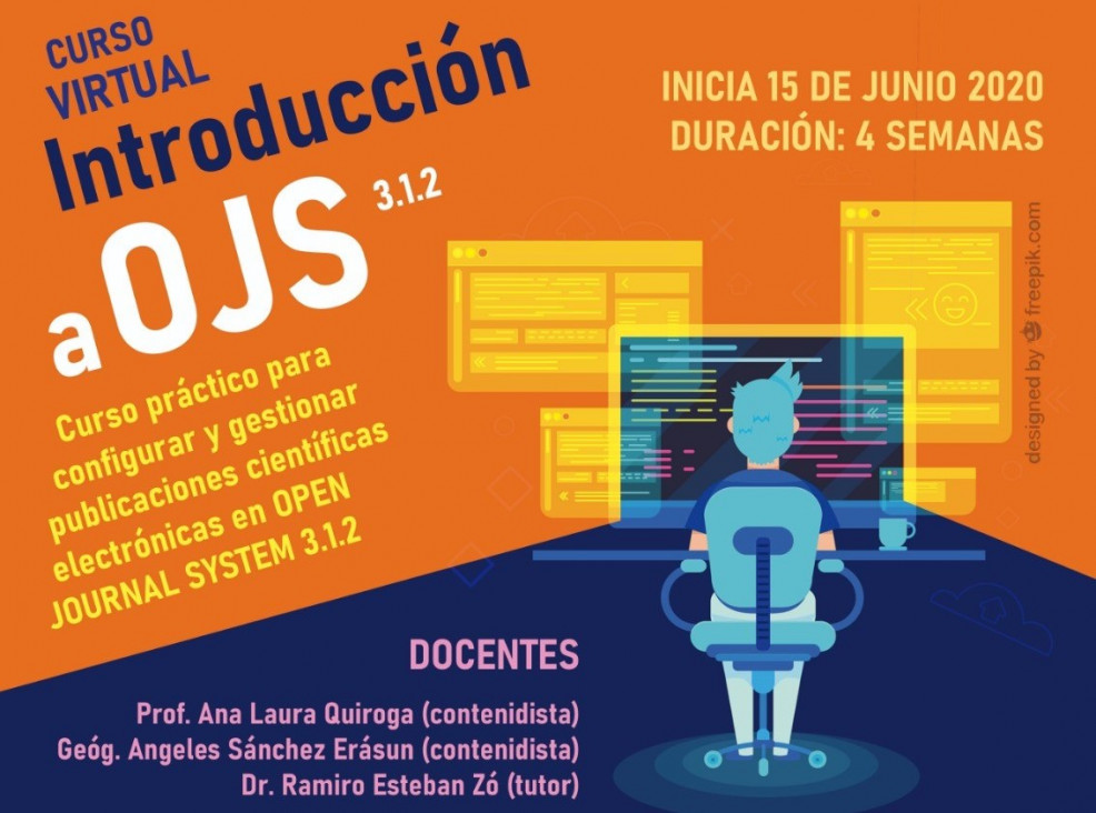 imagen CUPO COMPLETO. Introducción a OPEN JOURNAL SYSTEMS 3.1.2. Curso práctico para configurar y gestionar publicaciones científicas electrónicas