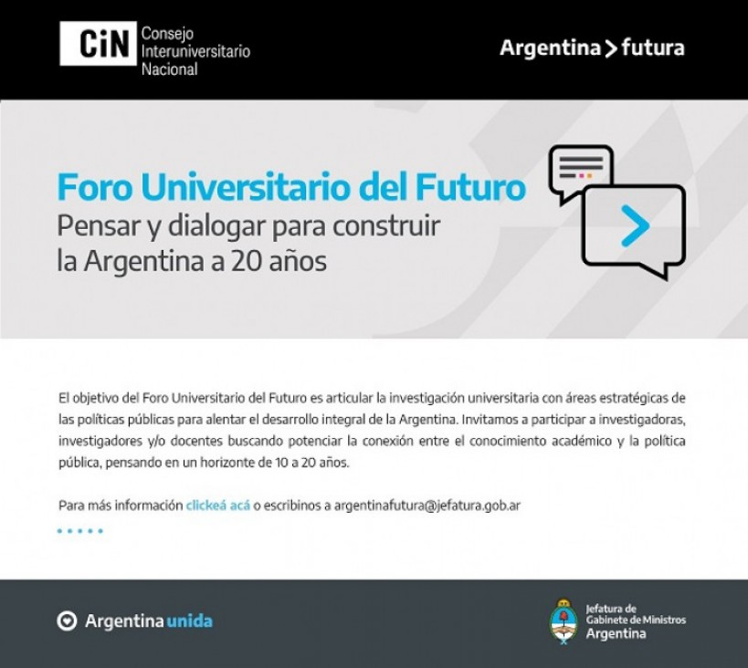 imagen Foro Universitario del Futuro: para pensar la Argentina que viene