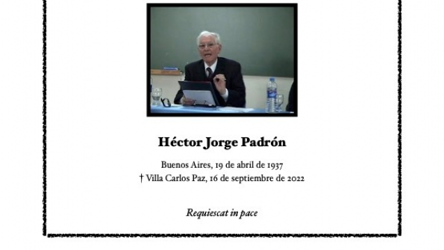imagen Fallecimiento del profesor Héctor Jorge Padrón