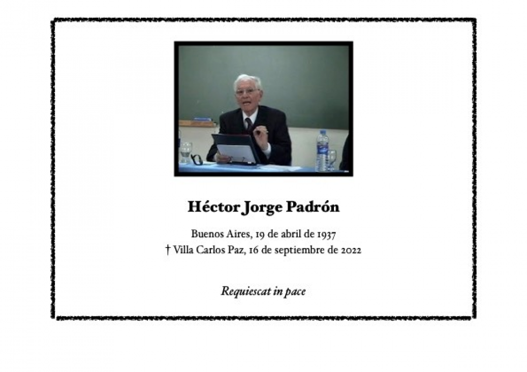 imagen Fallecimiento del profesor Héctor Jorge Padrón