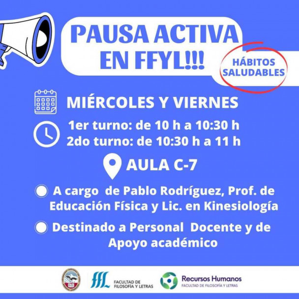 imagen ¡Sumate a la Pausa Activa en la FFyL!