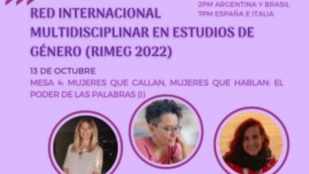 imagen Este jueves, mujeres que callan y hablan en el Ciclo RIMEG 2022