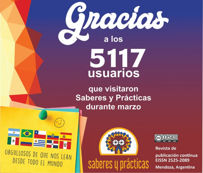 imagen Saberes y prácticas alcanzó el Catálogo 2.0 de Latindex y recibió 5000 visitas en su sitio web OJS3