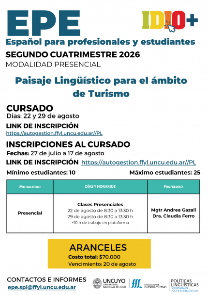 imagen Paisaje Lingüístico para profesionales del Turismo  