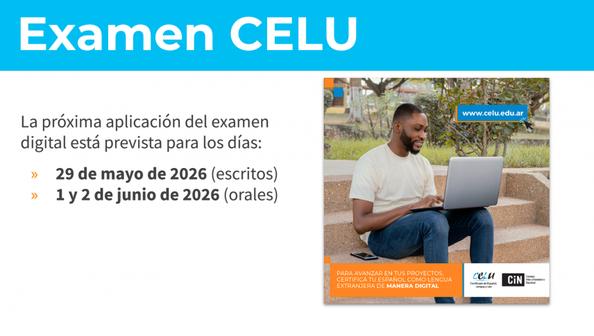 imagen Próximo examen CELU 2026
