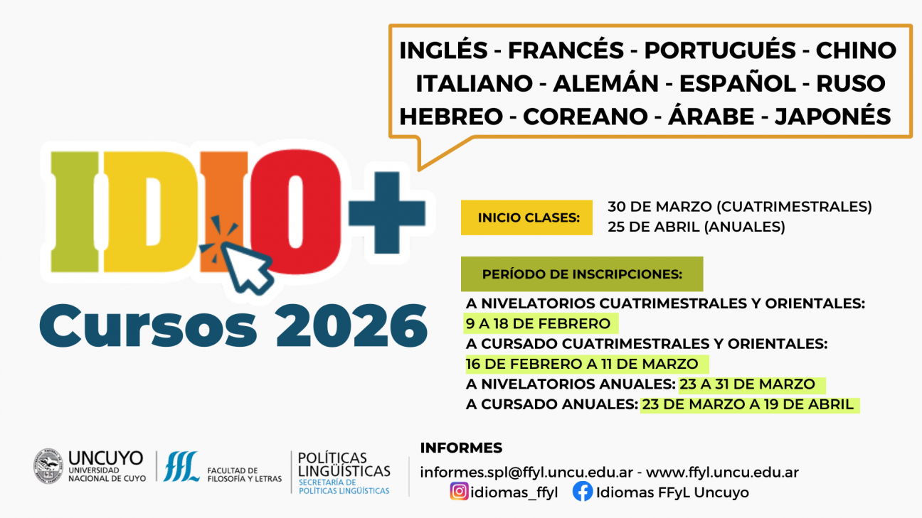imagen Aprendé idiomas en el 2026: toda la información sobre los cursos anuales y cuatrimestrales